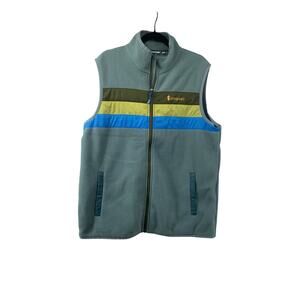 Cotopaxi Fleece Vest size L Green Colorblock Zip Up Teca Pockets Mens RN 157160